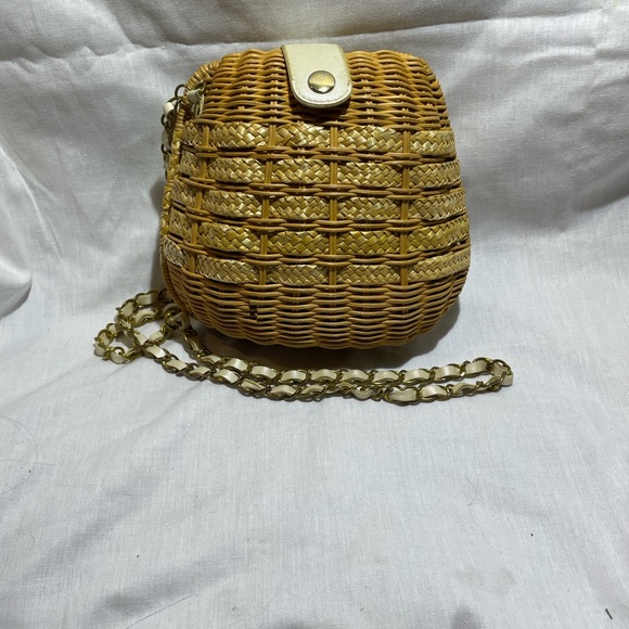 Vintage Wicker Crossbody Purse Coastal Cowgirl Boho Summer Basket Bag - Picture 2 of 15